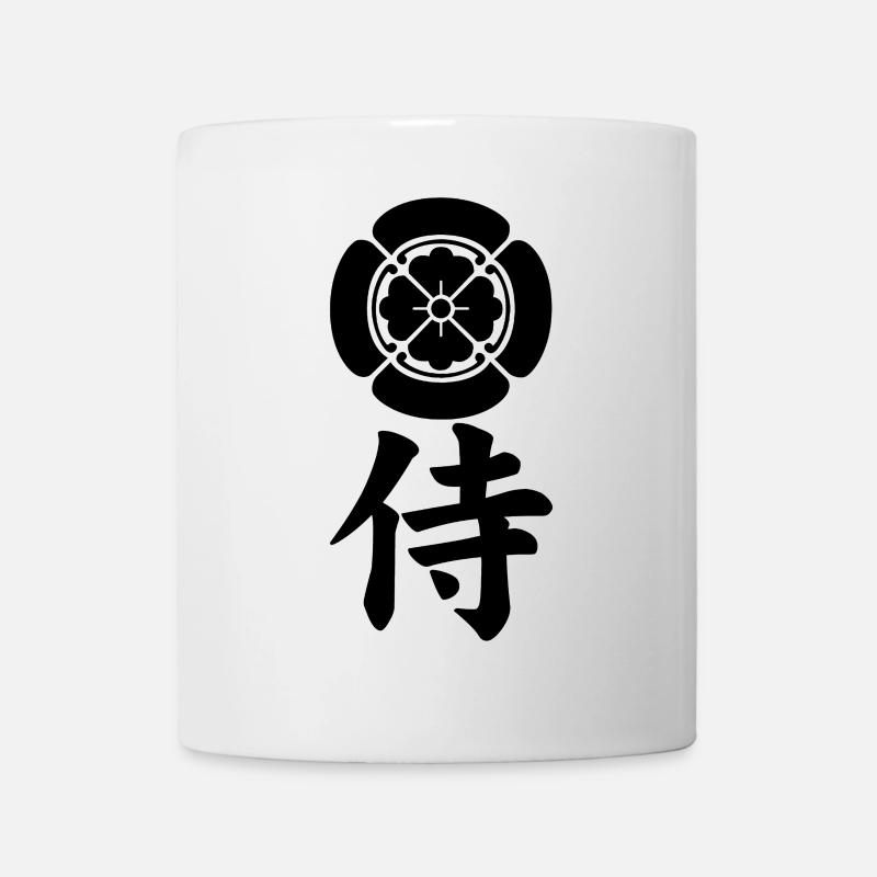 Samurai-Emblem des Oda-Clans (schwarz) - Tasse - Weiß