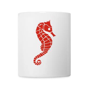 Hippocampe rouge - Mug blanc - blanc - Devant