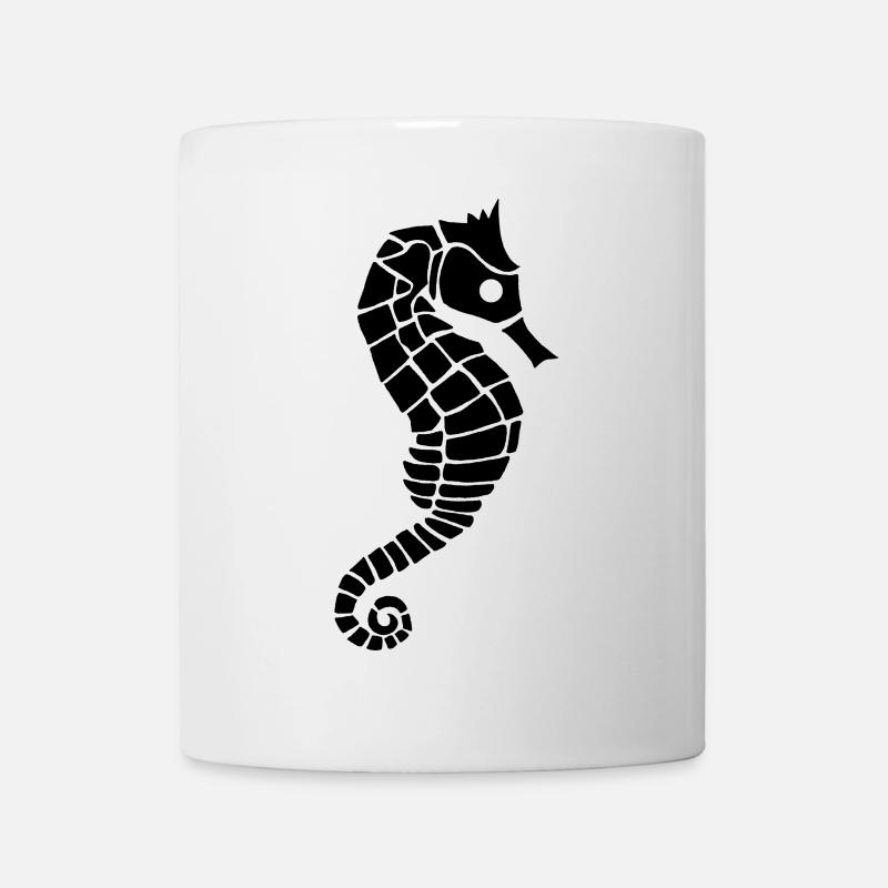 Hippocampe noir - Mug blanc - blanc