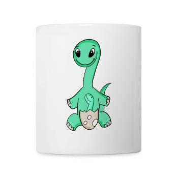 Dinosaure avec bébé dinosaure - Dino - Mug blanc - blanc - Devant