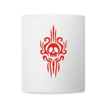 Red skull and tattoo - Mug - white - Front
