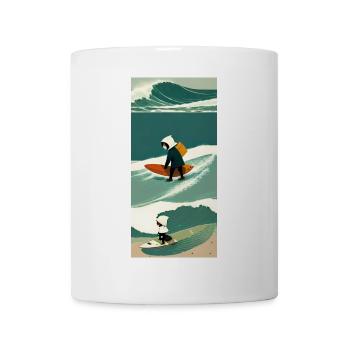 Surfeur Solitaire en Tempête - Mug blanc - blanc - Devant