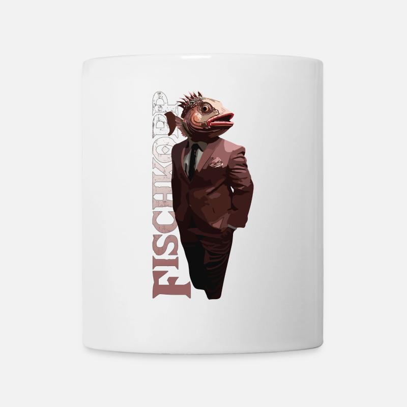 Fisch im Anzug - typisch Norddeutsch - Tasse - Weiß