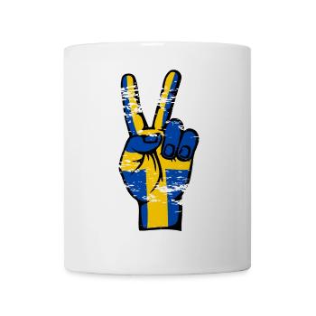 Suède Drapeau Paix Victoire Symbole Utilisé - Mug blanc - blanc - Devant