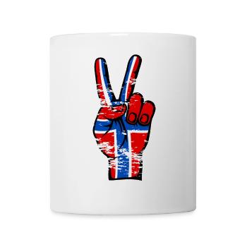 Norway Flag Peace Victory Symbol used - Mug - white - Front