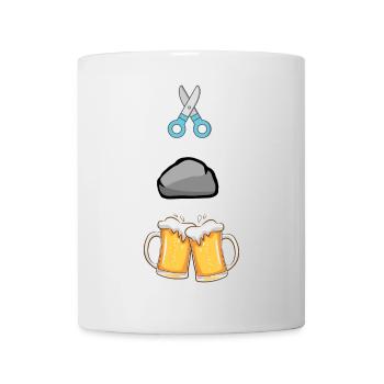 Schere Stein Paarbiier - Tasse - Weiß - Vorne