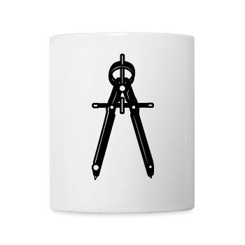 Zirkel Zeichnung - Tasse - Weiß - Vorne