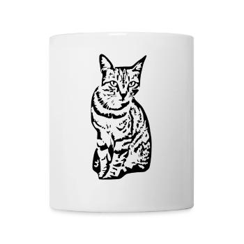 Katze Tigerkatze Katzenshirt Geschenk - Tasse - Weiß - Vorne