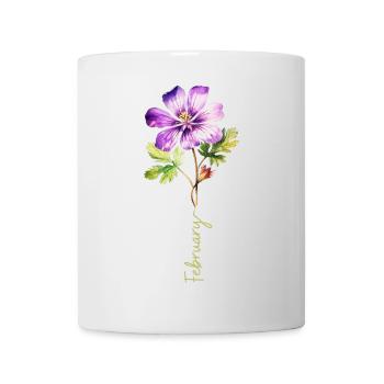 Illustration détaillée de la fleur de février - Mug blanc - blanc - Devant
