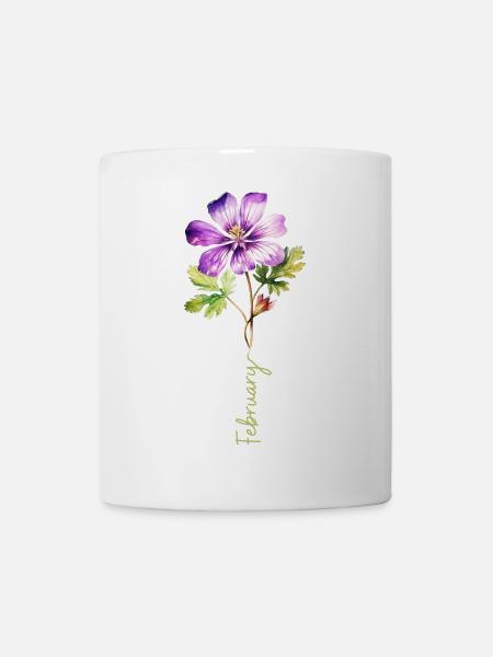 Detailed illustration of February Flower - Mug - white