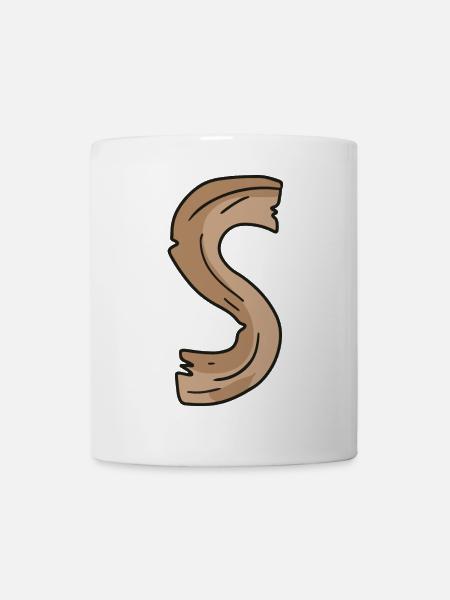 Buchstabe S Holz Holzbuchstabe Name - Tasse - Weiß