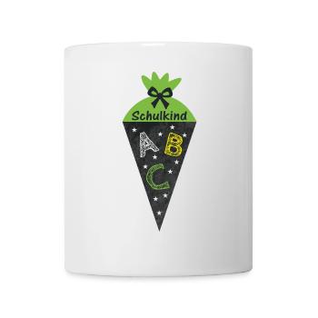 School Child 2026 - School Cone in Blackboard Look - green - Mug - white - Front