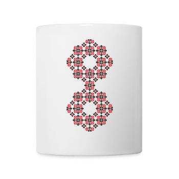 Lucky number 8 - Traditional Romanian folk art ins - Mug - white - Front