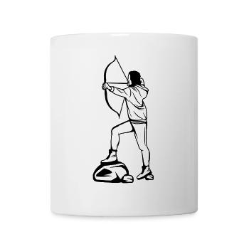 Bogenschützin Skizze - Tasse - Weiß - Vorne