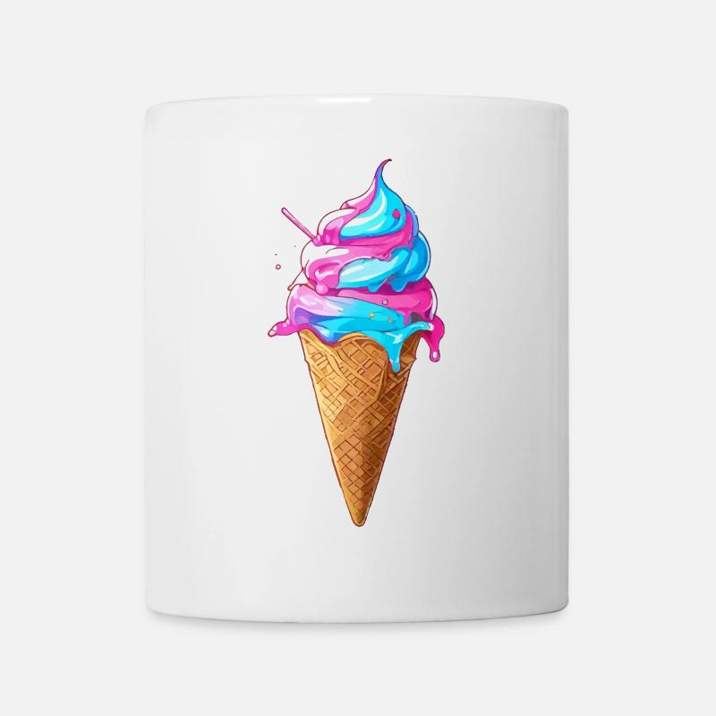 Lecker Eiscreme | Synthwave Eistüte - Tasse - Weiß