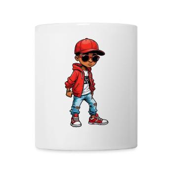 Cooler Cartoon-Teenager - Tasse - Weiß - Vorne