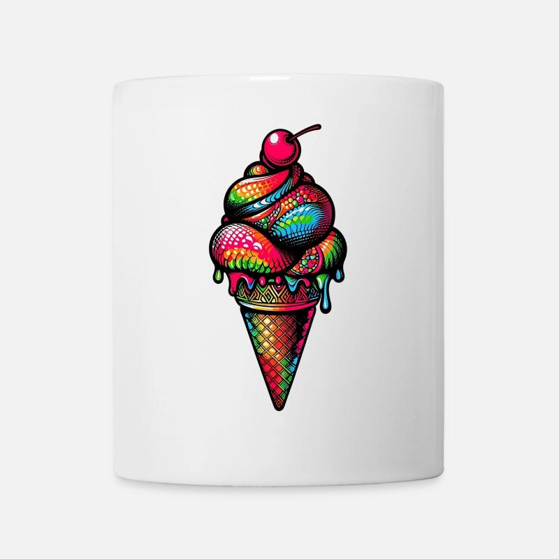 Eiswaffel Eis am Stiel - Tasse - Weiß