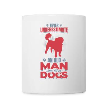 Vieil homme qui aime les chiens - Mug blanc - blanc - Devant