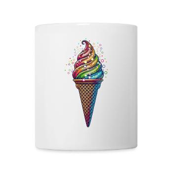 farbenfrohe Eiskreation in lebendigen Farben - Tasse - Weiß - Vorne