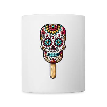 drôle de crâne motif de glace - Día de Muertos - Mug blanc - blanc - Devant