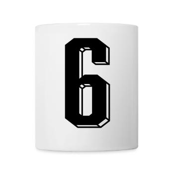 Nummer 6 - Zahl SECHS Trikot Nummer 6 Jahre - Tasse - Weiß - Vorne