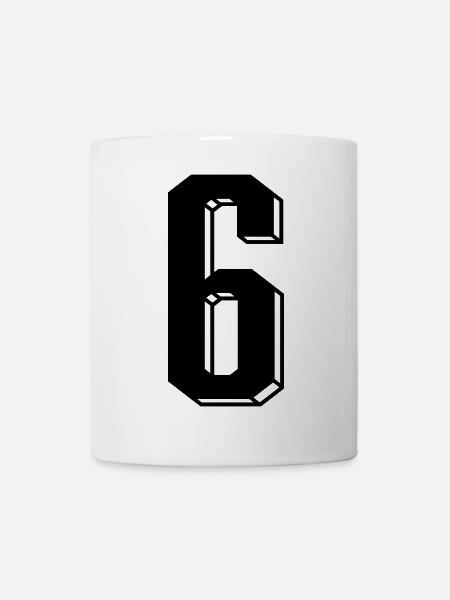 Nummer 6 - Zahl SECHS Trikot Nummer 6 Jahre - Tasse - Weiß