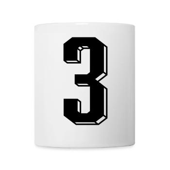 Nummer 3 - Zahl DREI Trikotnummer 3 Jahre - Tasse - Weiß - Vorne