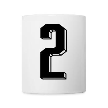 Nummer 2 - Zahl ZWEI Trikotnummer 2 Jahre - Tasse - Weiß - Vorne