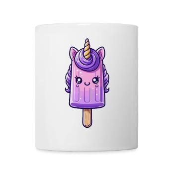 Ein Eis am Stil in Form eines lila Einhorns - Tasse - Weiß - Vorne