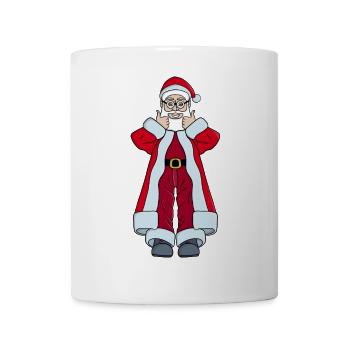 Weihnachtsmann mit Daumen hoch - Tasse - Weiß - Vorne