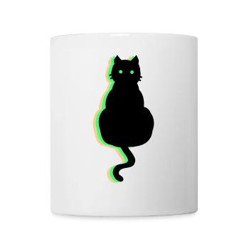 Neon Katze - Tasse - Weiß - Vorne