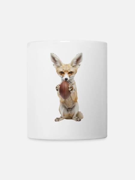 Fennek Fuchs Fußball - Tasse - Weiß