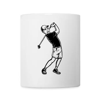 Golfer Skizze - Tasse - Weiß - Vorne