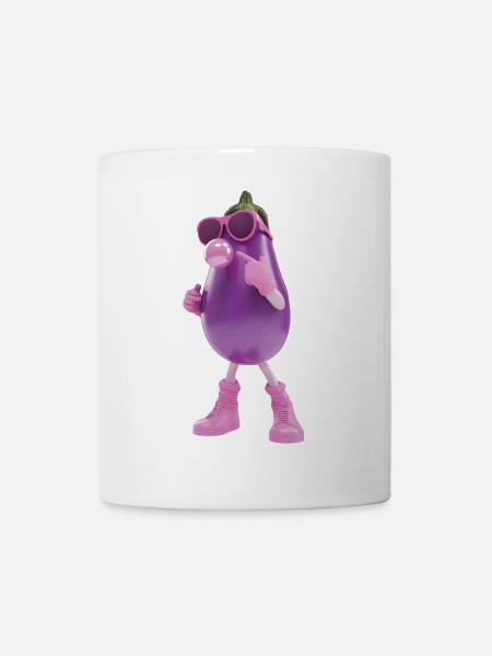 Aubergine - Tasse - Weiß