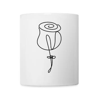 Fleur de rose minimaliste dessinée à la main - Mug blanc - blanc - Devant