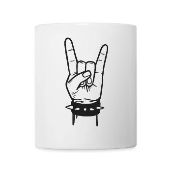 Metal-Metal-Musik-Zeichenhörner - Tasse - Weiß - Vorne
