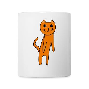 Expressive cartoon orange cat - Mug - white - Front
