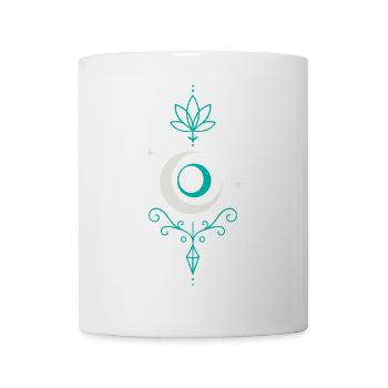 Mondpfeil mit Lotus und Kristall - Mond Spirit - Tasse - Weiß - Vorne