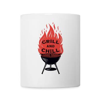 Grill and Chill lustige Sprüche über das Grillen - Tasse - Weiß - Vorne