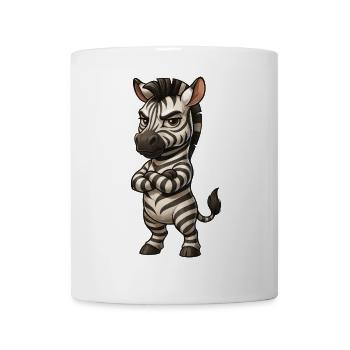 Cool zebra serene comic crossed arms - Mug - white - Front