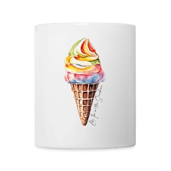 Eistüte, Eisliebhaber,Sommer Shirts Frauen Männer - Tasse - Weiß - Vorne