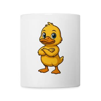 Cool duck gamer confident crossed arms - Mug - white - Front