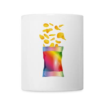 Colorful Open Chips Bag with Potato Chips - Mug - white - Front