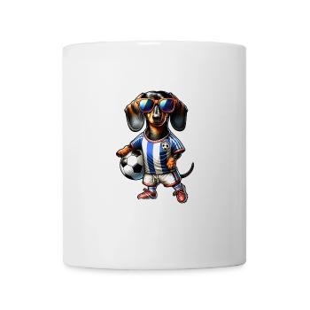 Teckel Joueur de football Fan Wiener Dog - Mug blanc - blanc - Devant
