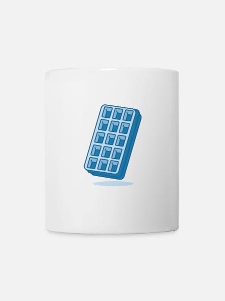Blaue Waffel - Tasse - Weiß