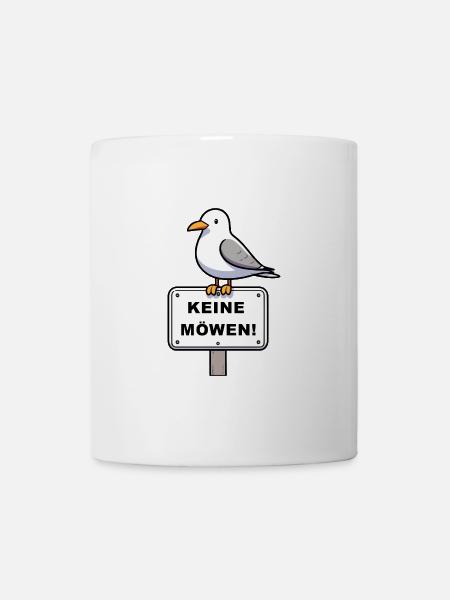 Freche Möwe auf Möwen Verbotsschild Schild Zeichen - Tasse - Weiß