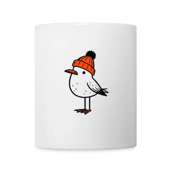 North Sea Harbor Moin Seagull Bird Hat Beanie Orange - Mug - white - Front