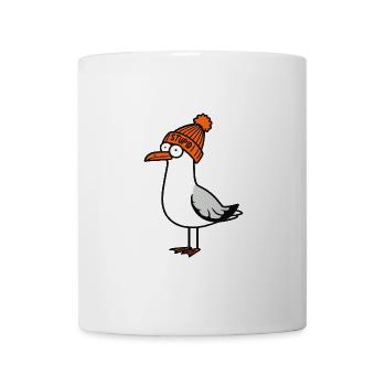 Mer du Nord Stupide Moin Mouette Oiseau Chapeau Bonnet Orange - Mug blanc - blanc - Devant
