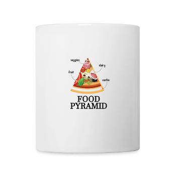Pizza Food Pyramid: Veggies, Dairy, Carbs, Fruit - Mug - white - Front