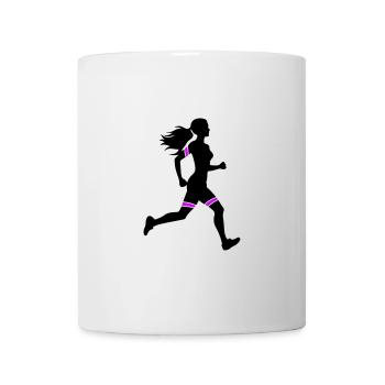 Icône de la femme de la course à pied marathon - Mug blanc - blanc - Devant